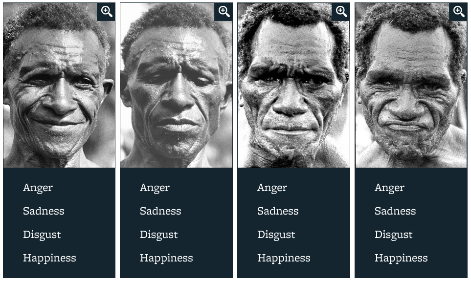 Универсальные выражения эмоций у жителей Папуа-Новой Гвинеи те же самые, что и у нас с вами.